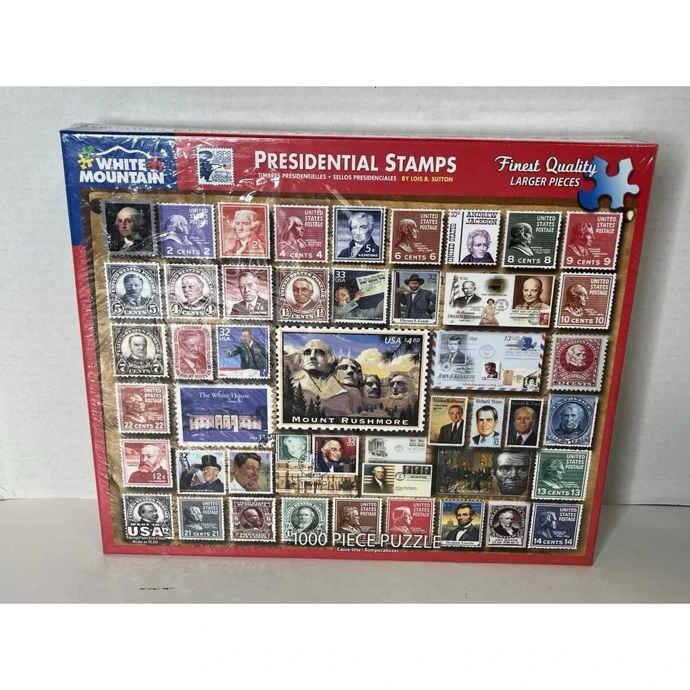 Presidential Stamps Puzzle 1000 pieces White Mountain Puzzles NEW